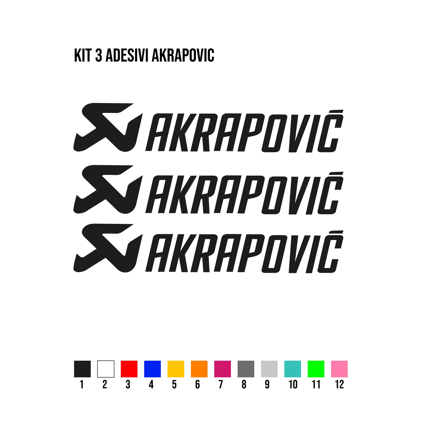 Adesivi Kit 3 Akrapovic