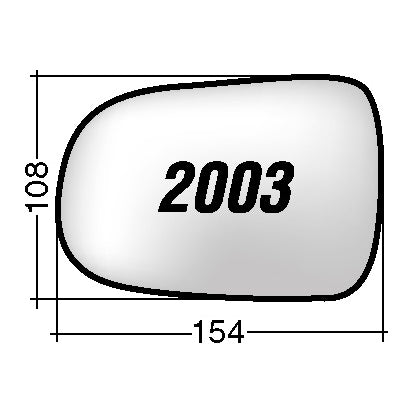 Vetro SPECCHIO RETROVISORE Sinistro SX DAIHATSU SIRION -2004