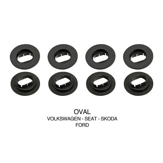 22995 - Set 4 clip fissaggio tappeti - Ovale - Volkswagen, Seat, Skoda, Ford