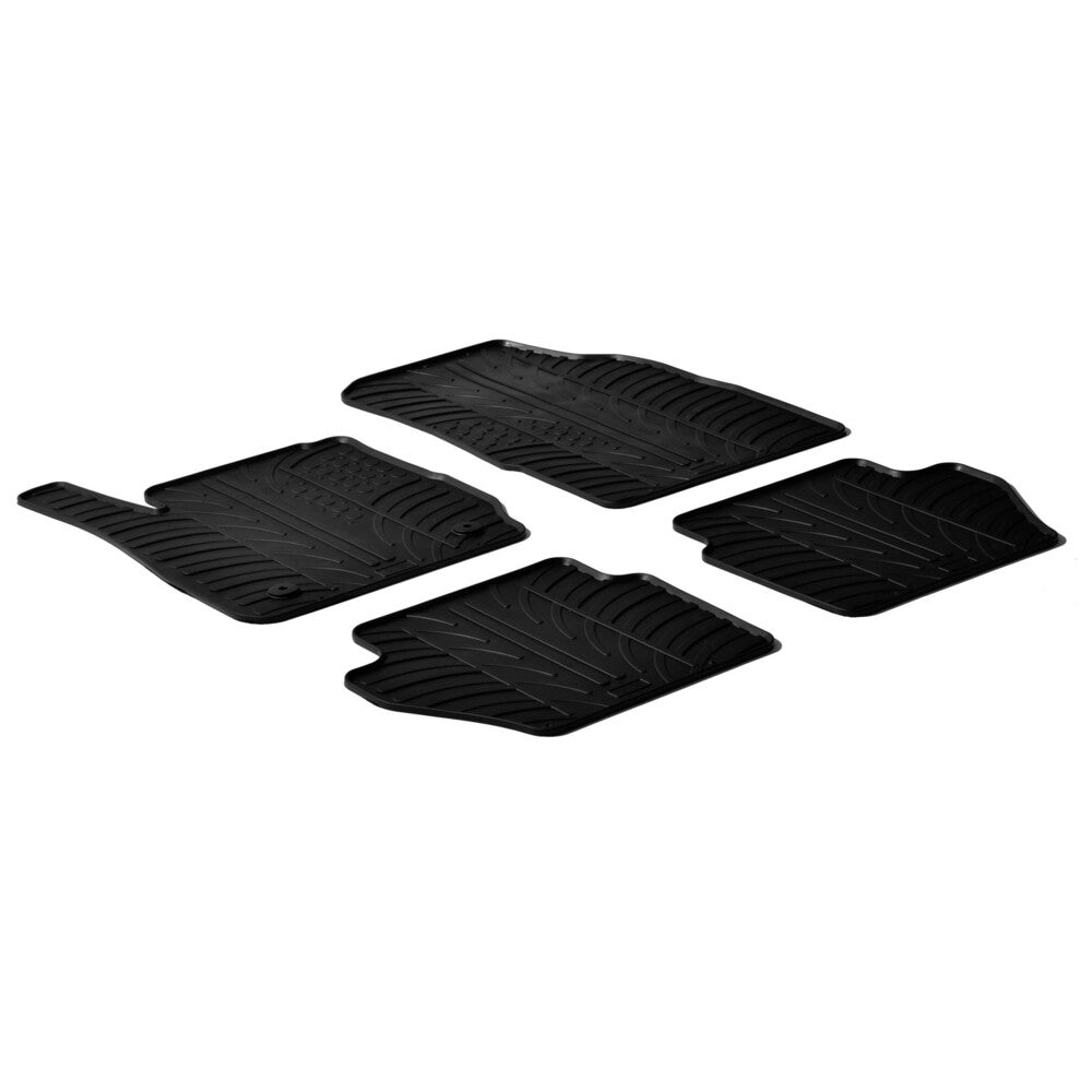 24407 - Set tappeti su misura in gomma - compatibile per Ford Fiesta 3p (03/11>05/17) fix a bottone - Ford Fiesta 5p (03/11>05/17) fix a bottone