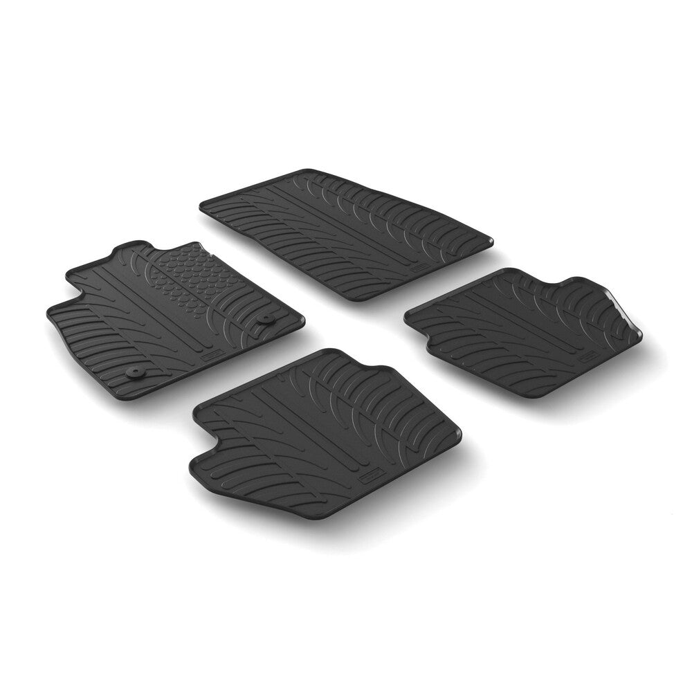 24502 - Set tappeti su misura in gomma - compatibile per Ford Fiesta 3p (06/17>10/21) - Ford Fiesta 5p (06/17>10/21) - Ford Puma (11/19>) - Ford Fiesta 3p (11/21>08/23) - Ford Fiesta 5p (11/21>08/23)