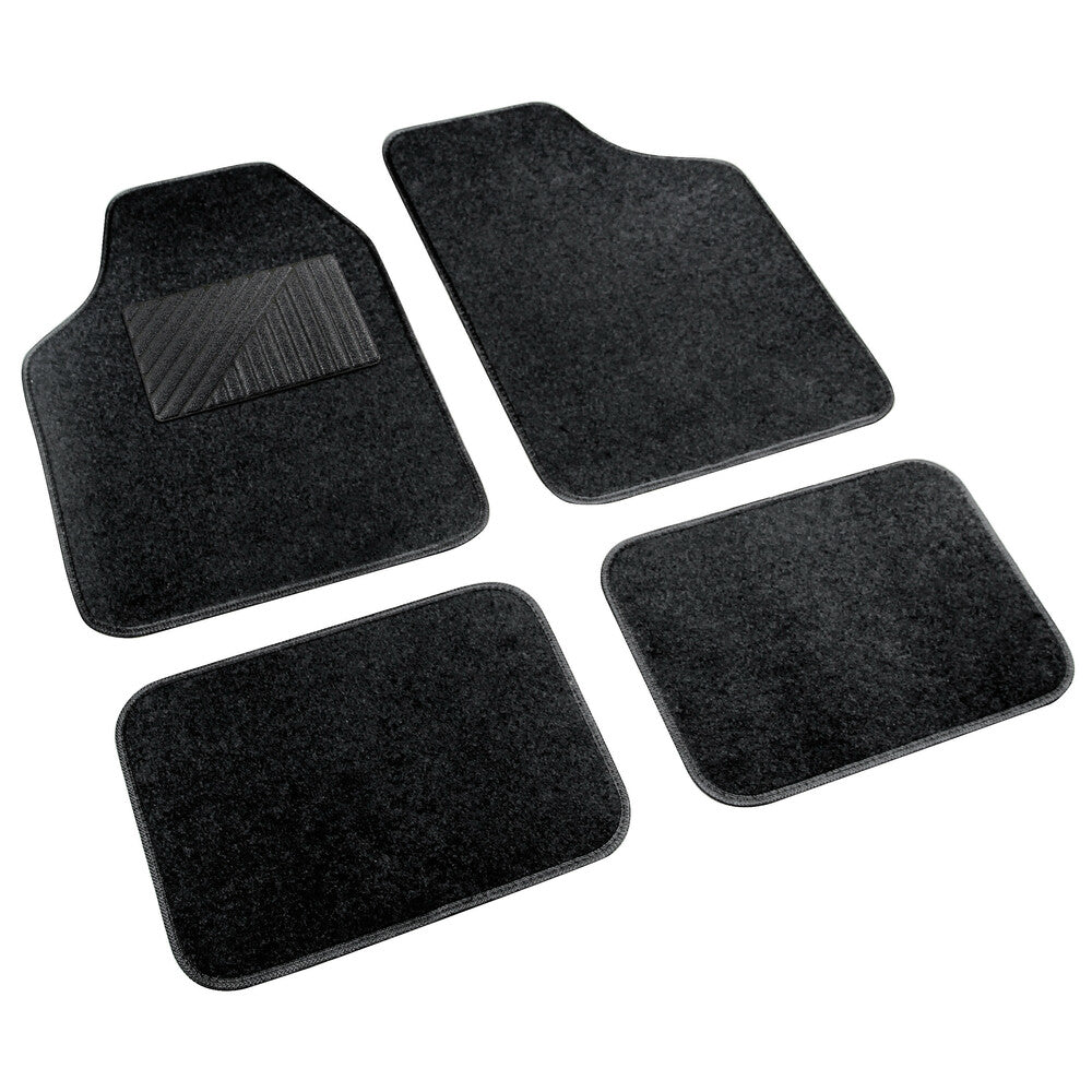25100 - Cosmo, serie tappeti in moquette universali, 4 pz - Nero