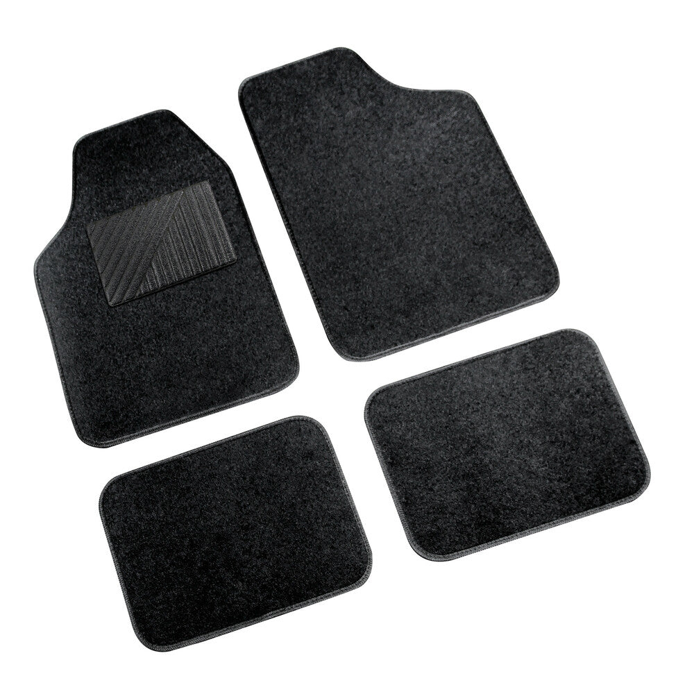 25100 - Cosmo, serie tappeti in moquette universali, 4 pz - Nero