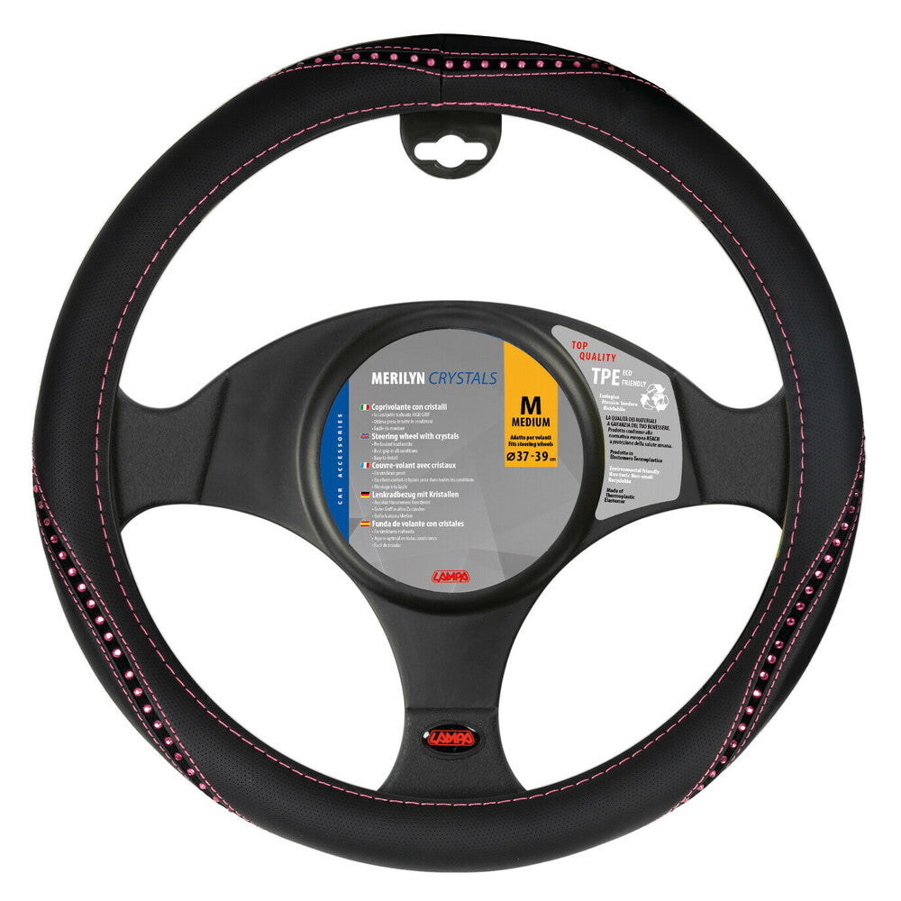 33137 - Merilyn, coprivolante in Skeentex con cristalli - M - Ø 37/39 cm - Rosa