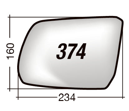 Vetro SPECCHIO RETROVISORE 374 S Sinistro SX FORD RANGER 2023-