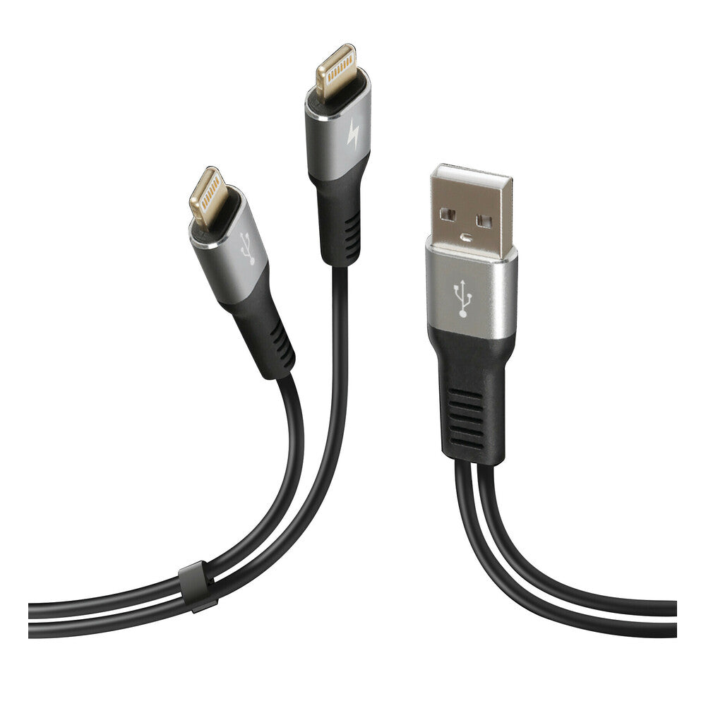 38698 - Cavo con doppio connettore, Usb > Apple 8 Pin - 100 cm - Nero