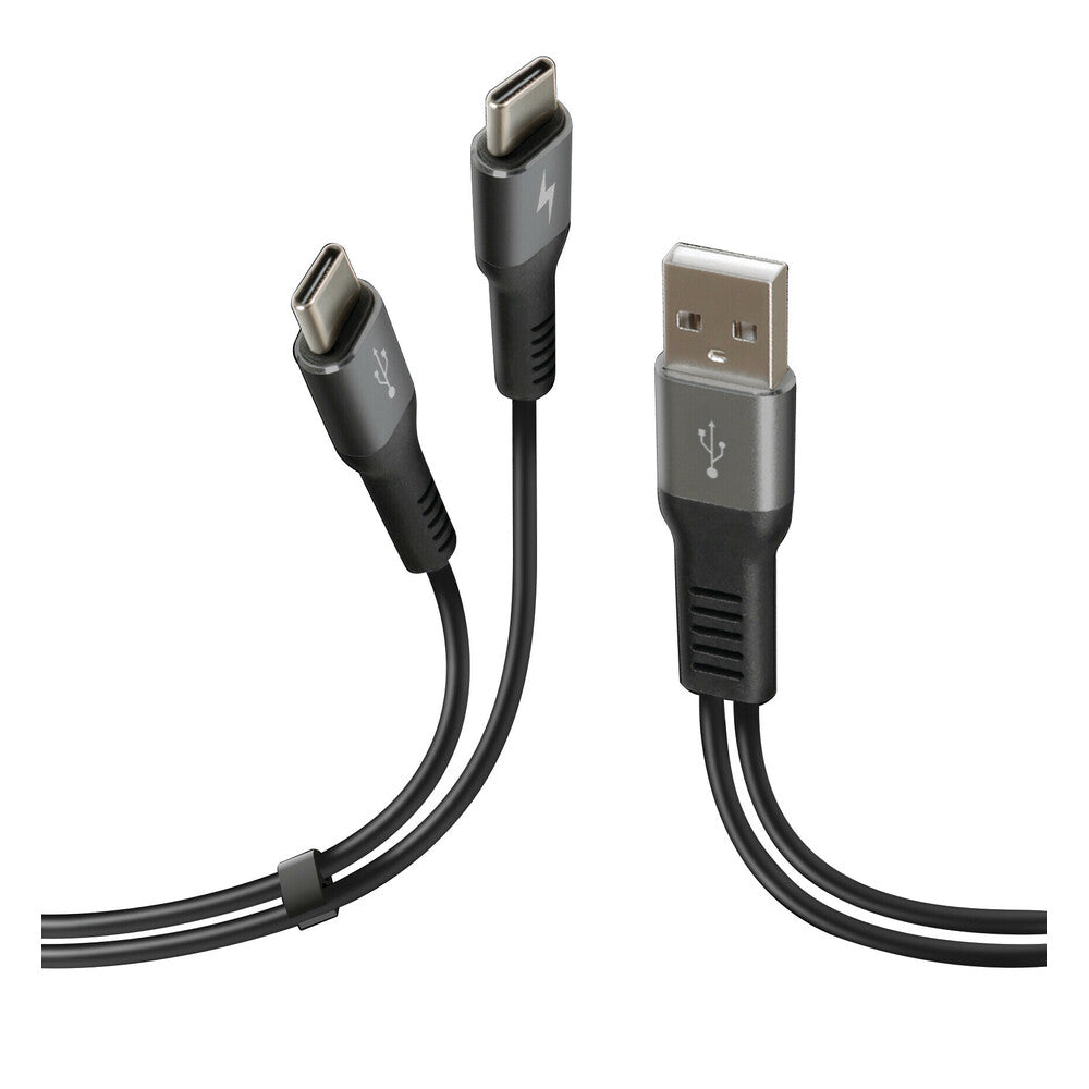 38699 - Cavo con doppio connettore, Usb > Type-C - 100 cm - Nero
