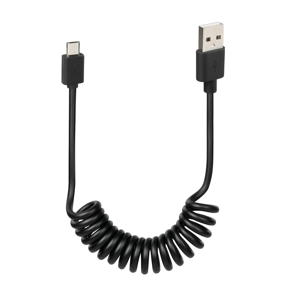 38700 - Cavo a spirale Usb > Micro Usb - 100 cm - Nero