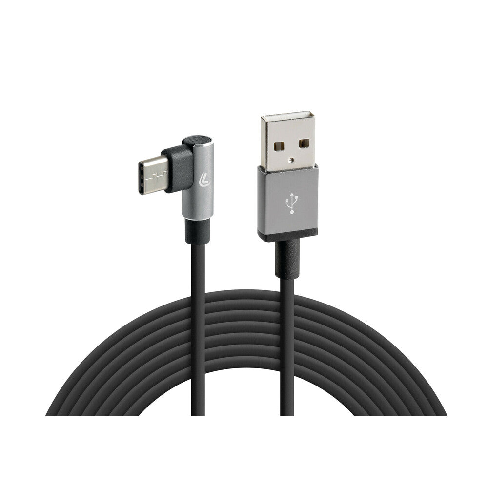38839 - Cavo 90° Usb > Usb Type-C - 200 cm - Nero