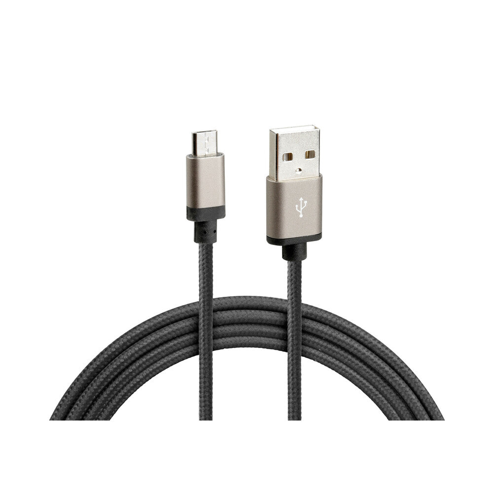 38885 - Cavo rinforzato Usb > Micro Usb - 100 cm - Nero