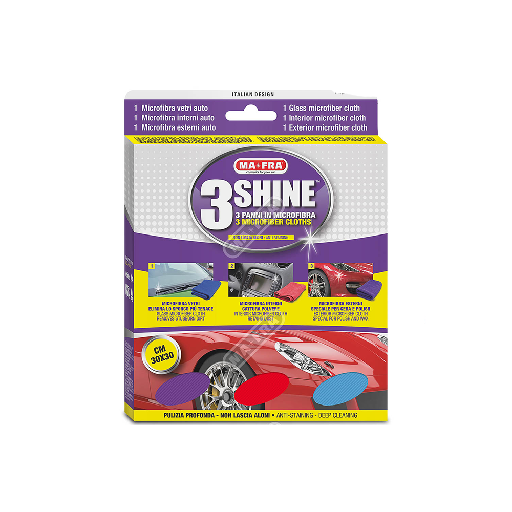 Tris di panni in microfibra 3Shine