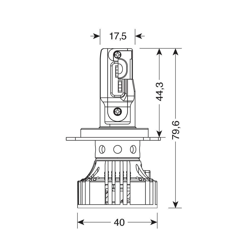 57777 - 9-32V Halo Led Serie 7 Compact - (H4) - 36W - P43t - 2 pz - Scatola