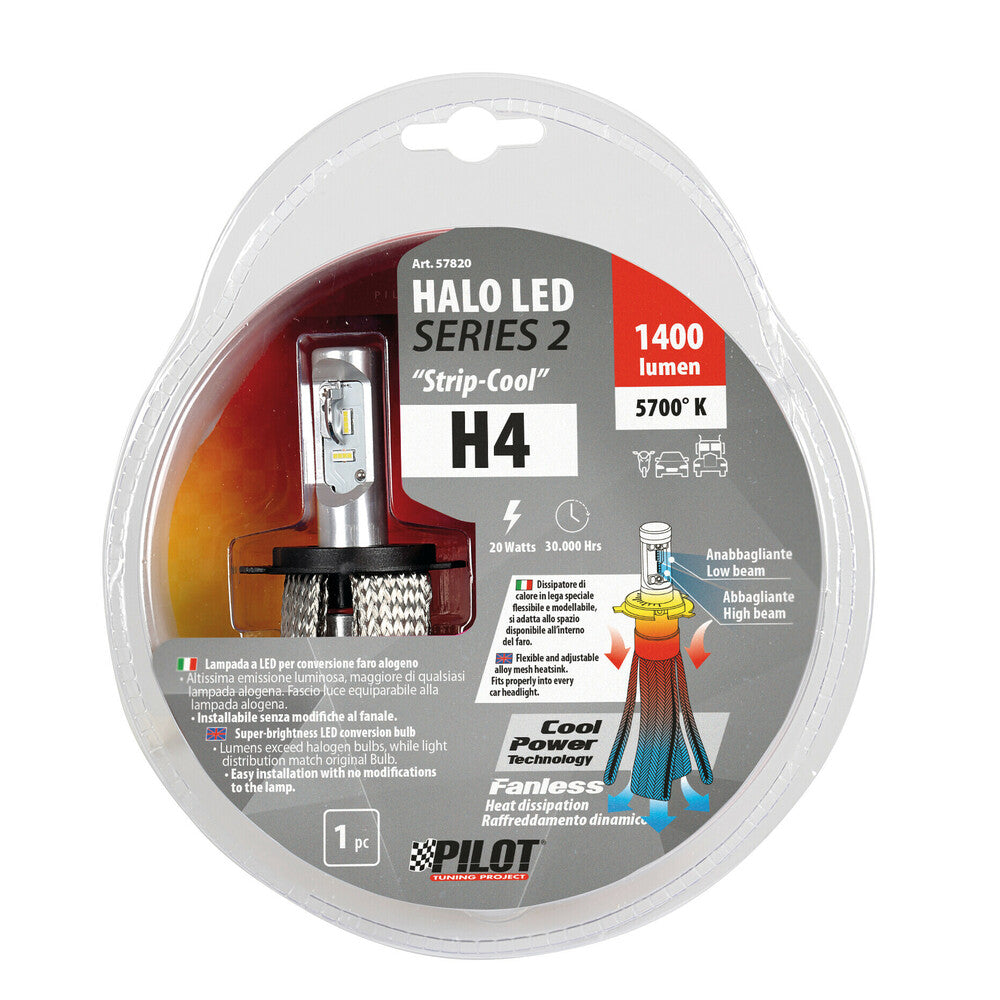 57820 - 9-32V Halo Led Serie 2 Strip-Cool - (H4) - 20W - P43t - 1 pz - D/Blister