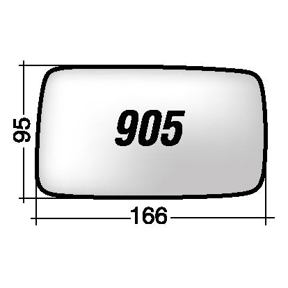 Vetro SPECCHIO RETROVISORE 905 D Destro DX VOLKSWAGEN GOLF 1991-1997