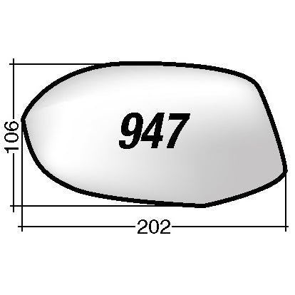 Vetro SPECCHIO RETROVISORE 947 S Sinistro SX AUDI A7 2010-