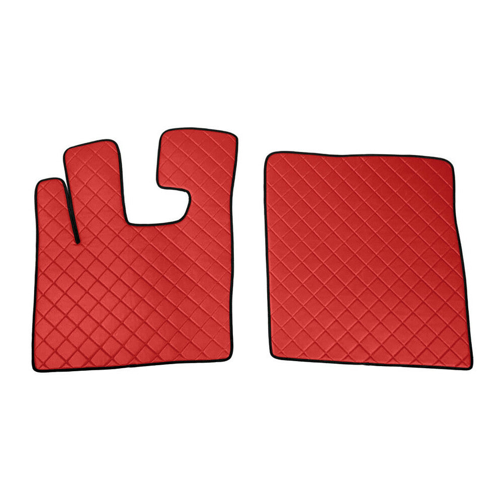 96100 - Coppia tappeti in Skeentex - Rosso - compatibile per Daf XF 105 (02/04>12/14) automatico, manuale, con Webasto, senza Webasto