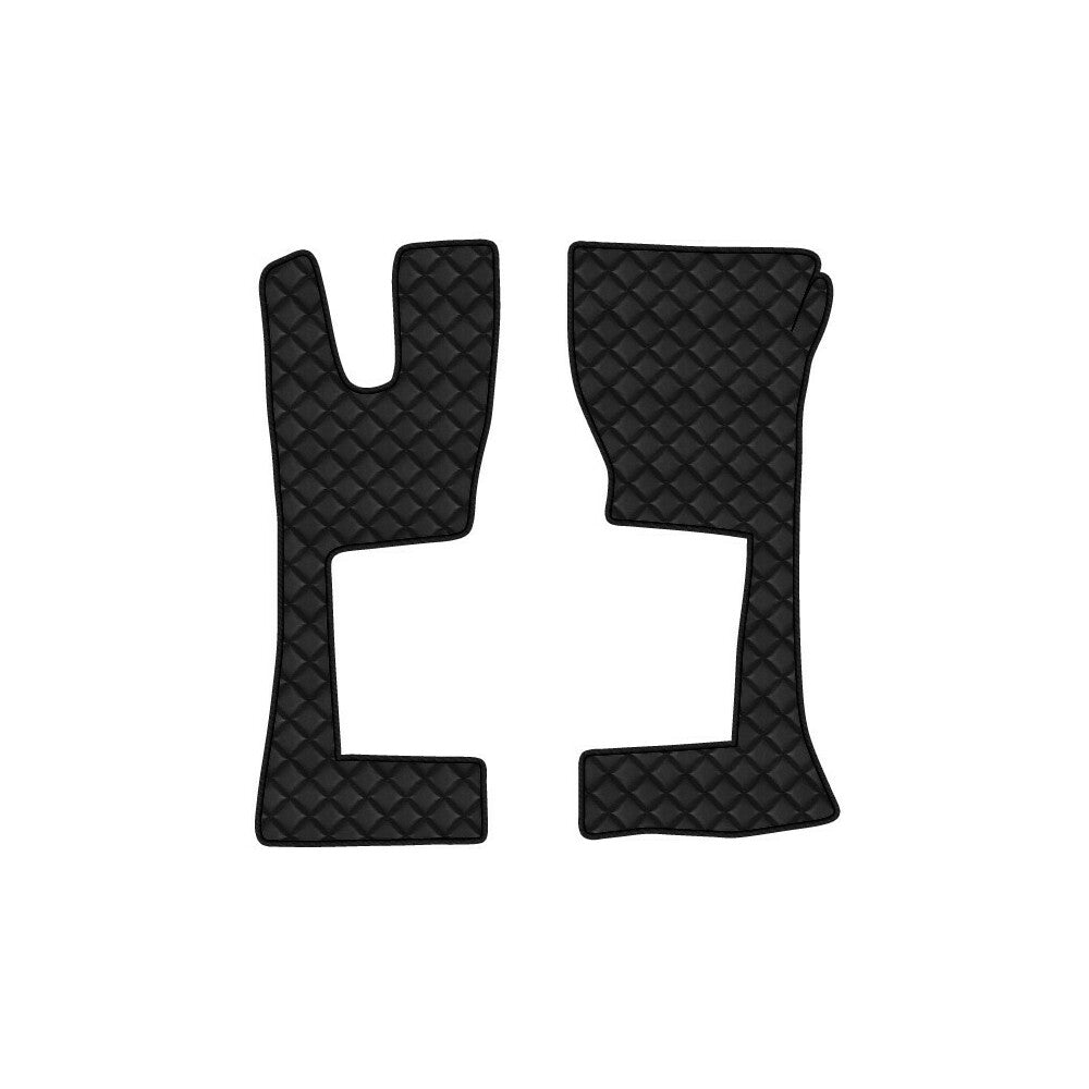96141 - Coppia tappeti in Skeentex - Nero - compatibile per Mercedes Actros MP4 (09/11>09/19) cabina stretta, tunnel - Mercedes Actros MP5 (10/19>) cabina stretta, tunnel - Mercedes Actros MP5 L (11/21>) cabina stretta, tunnel