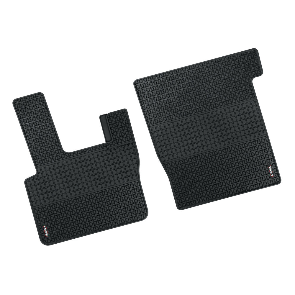 97320 - Coppia tappeti su misura in Eco Gomma per camion - compatibile per Daf 95XF (01/97>09/03) - Daf CF (07/13>) - Daf CF65 (01/01>12/14) - Daf CF75 (01/01>12/14) - Daf CF85 (04/06>12/14) - Daf XF 105 (02/04>12/14) - Daf XF 95 (11/01>12/07)