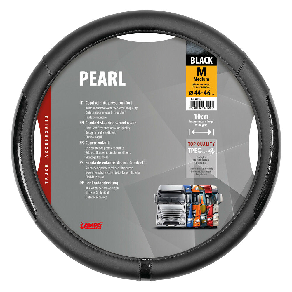 97829 - Pearl Black, coprivolante in Skeentex - M - Ø 44/46 cm