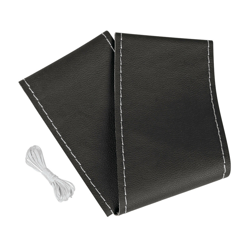 98884 - Premium Truck, coprivolante in pelle - M - Ø 44/46 cm - Nero/Argento