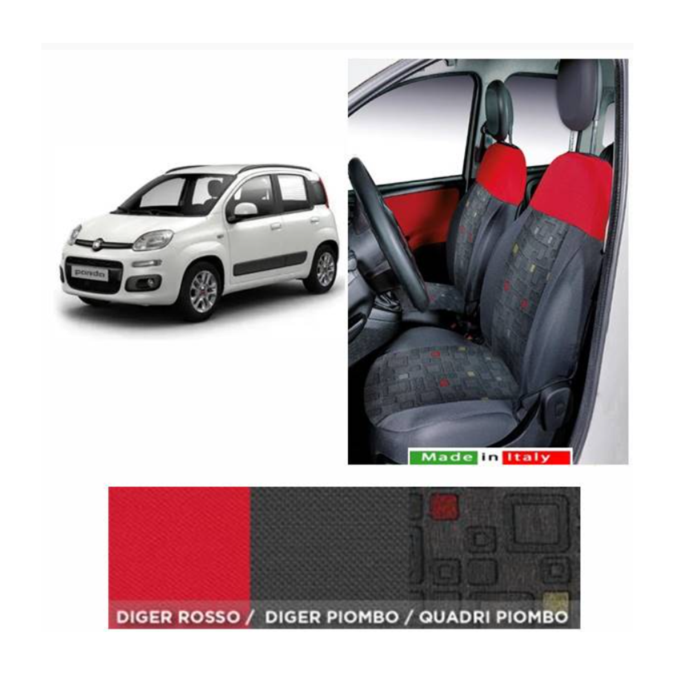Coprisedili Completi Ant + Post Specifico (FIAT PANDA 2012>) 5 POSTI Diger-Quadri
