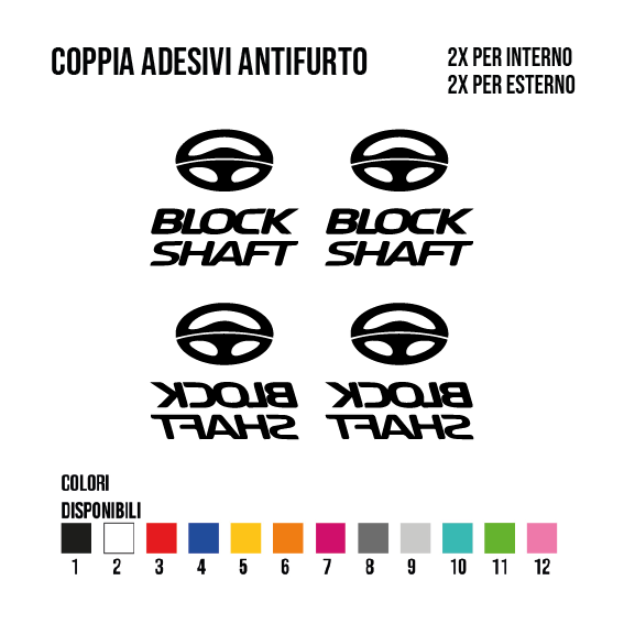 Adesivo 4X BlockShaft Antifurto