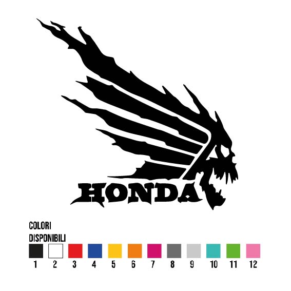 Adesivo Honda Scheletro - Casco Codone Serbatoio Parafango