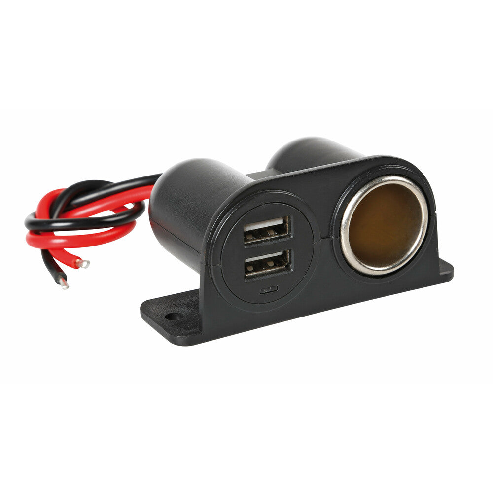 38967 - Extra-Power, presa corrente con doppia USB, 12/24V