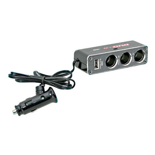 39048 - Dual-Power, presa corrente tripla con USB, 12/24V