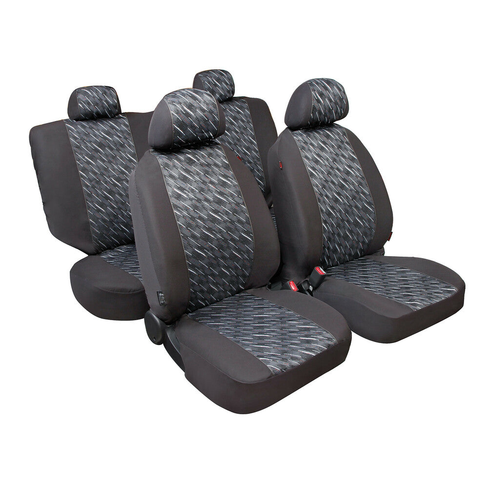 54860 - Graffio Basic-Fit, set fodere coordinate in jacquard, universali - Antracite