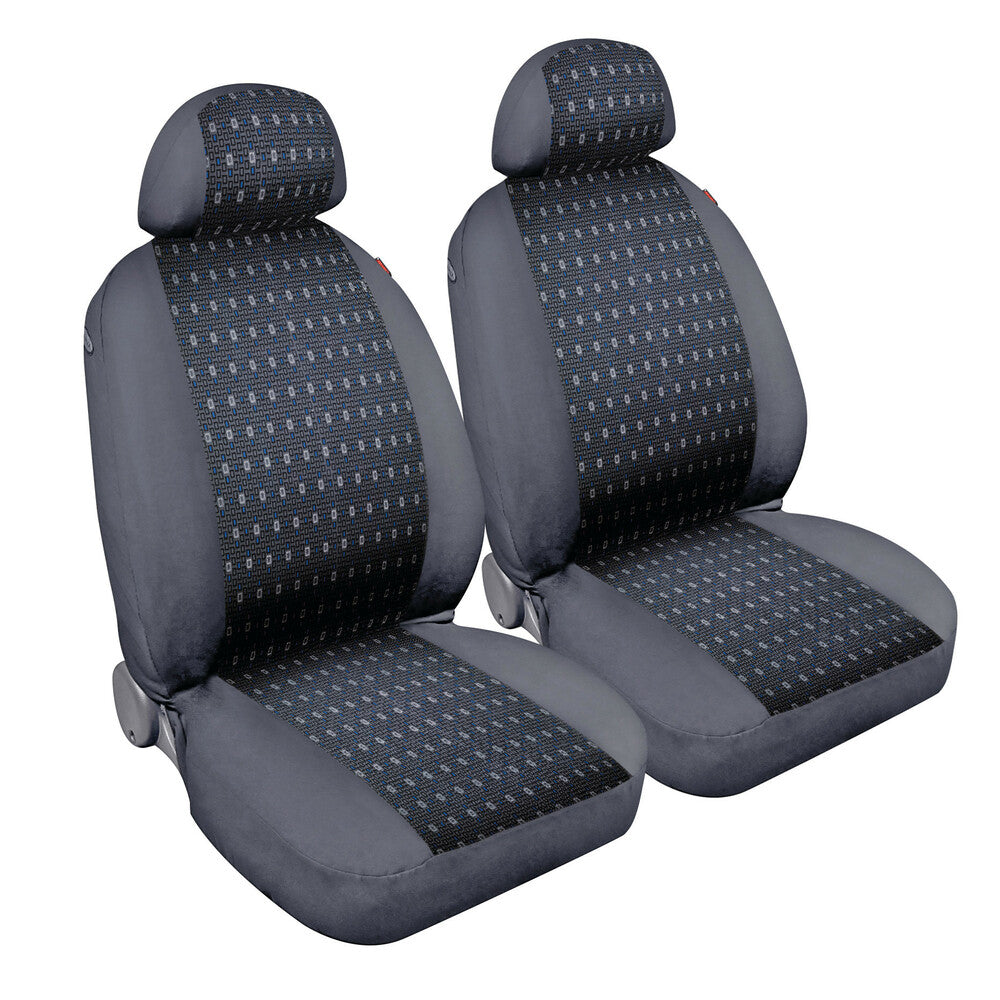55016 - Square, coppia coprisedili anteriori in jacquard - Blu