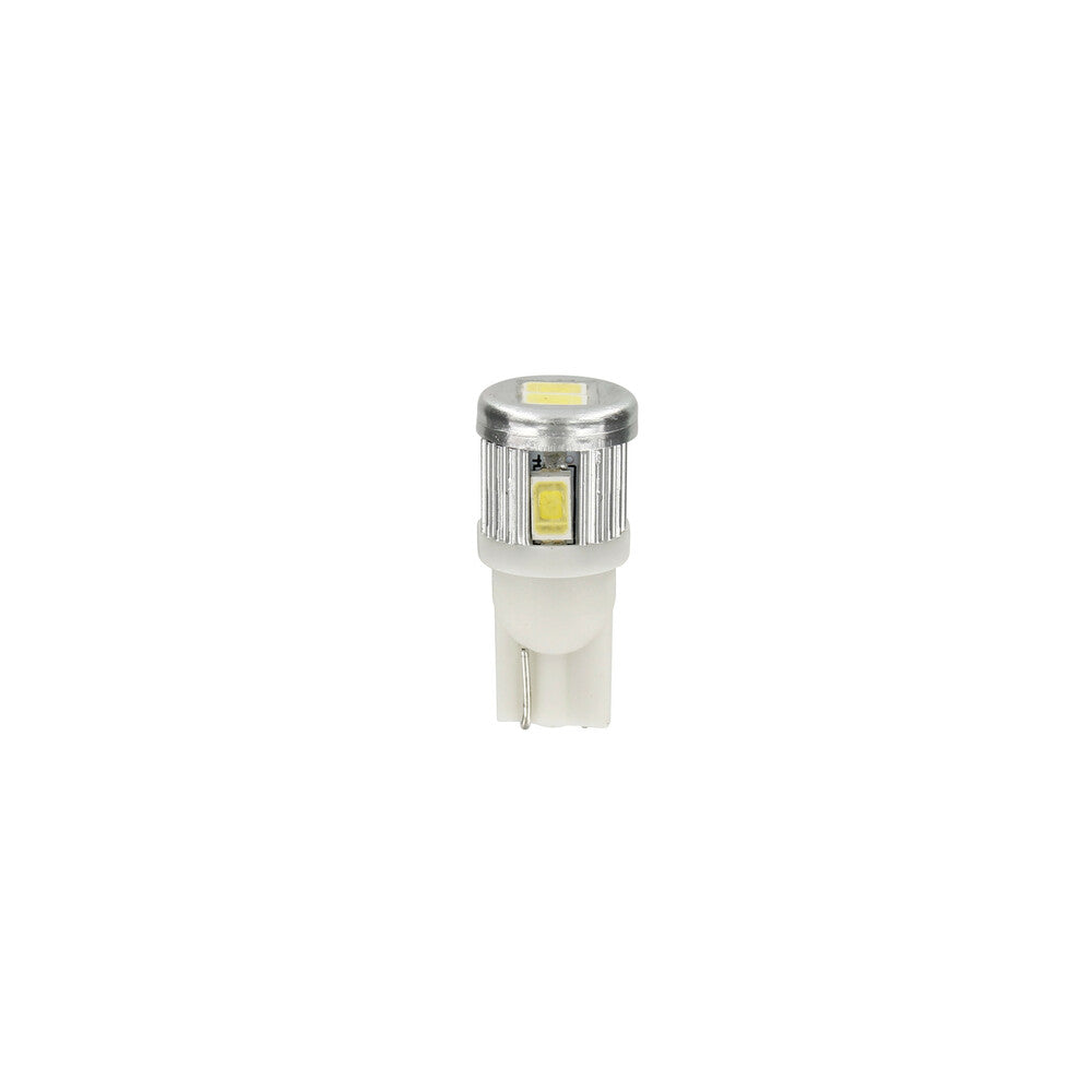 57927 - 12V Mega-Led 6 - 6 SMD x 1 chip - (T10) - W2,1x9,5d - 2 pz - D/Blister - Bianco - Doppia polarità - Resistenza incorporata