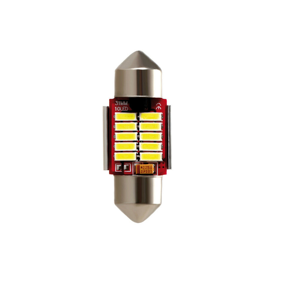 58123 - 10/30V Led Series - 10 SMD x 1 chip - 12x31 mm - SV8,5-8 - 1 pz - D/Blister - Bianco - Doppia polarità - Resistenza incorporata