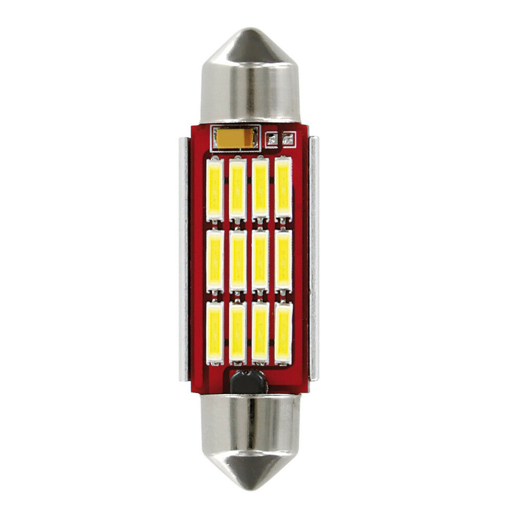 58125 - 10/30V Led Series - 12 SMD x 1 chip - 12x41 mm - SV8,5-8 - 1 pz - D/Blister - Bianco - Doppia polarità - Resistenza incorporata