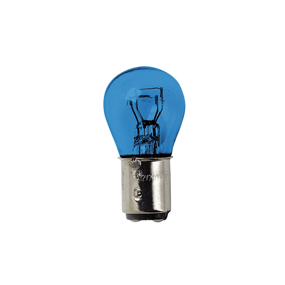 58317 - 12V Blue Dyed Glass, Lampada 2 filamenti - (P21/5W) - 21/5W - BAY15d - 2 pz - D/Blister