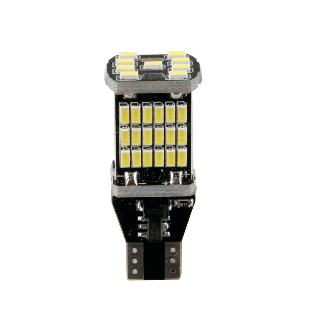 58389 - 12/18V Led series - 45 Led SMD - (T15) - W2,1x9,5d - 2 pz - Scatola - Bianco - Doppia polarità