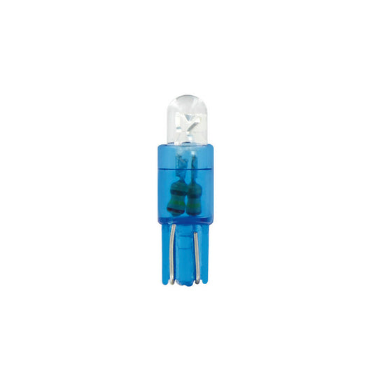 58412 - 12V Micro lampada zoccolo plastica 1 Led - (T5) - W2x4,6d - 2 pz  - Scatola - Blu