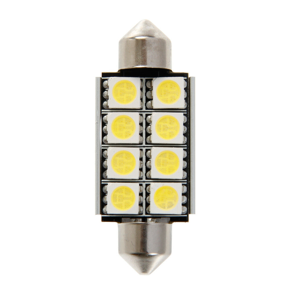58418 - 12V Led Series - 8 SMD x 3 chips - 15x42 mm - SV8,5-8 - 1 pz - D/Blister - Bianco - Doppia polarità - Resistenza incorporata