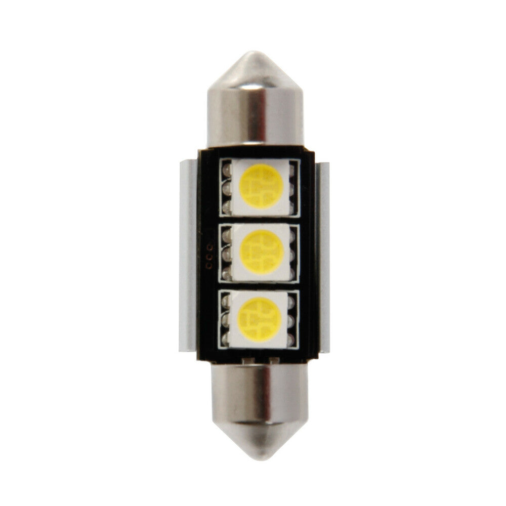 58450 - 12V Led Series - 3 SMD x 3 chips - (C5W) - 10x36 mm - SV8,5-8 - 1 pz - D/Blister - Bianco - Doppia polarità - Resistenza incorporata