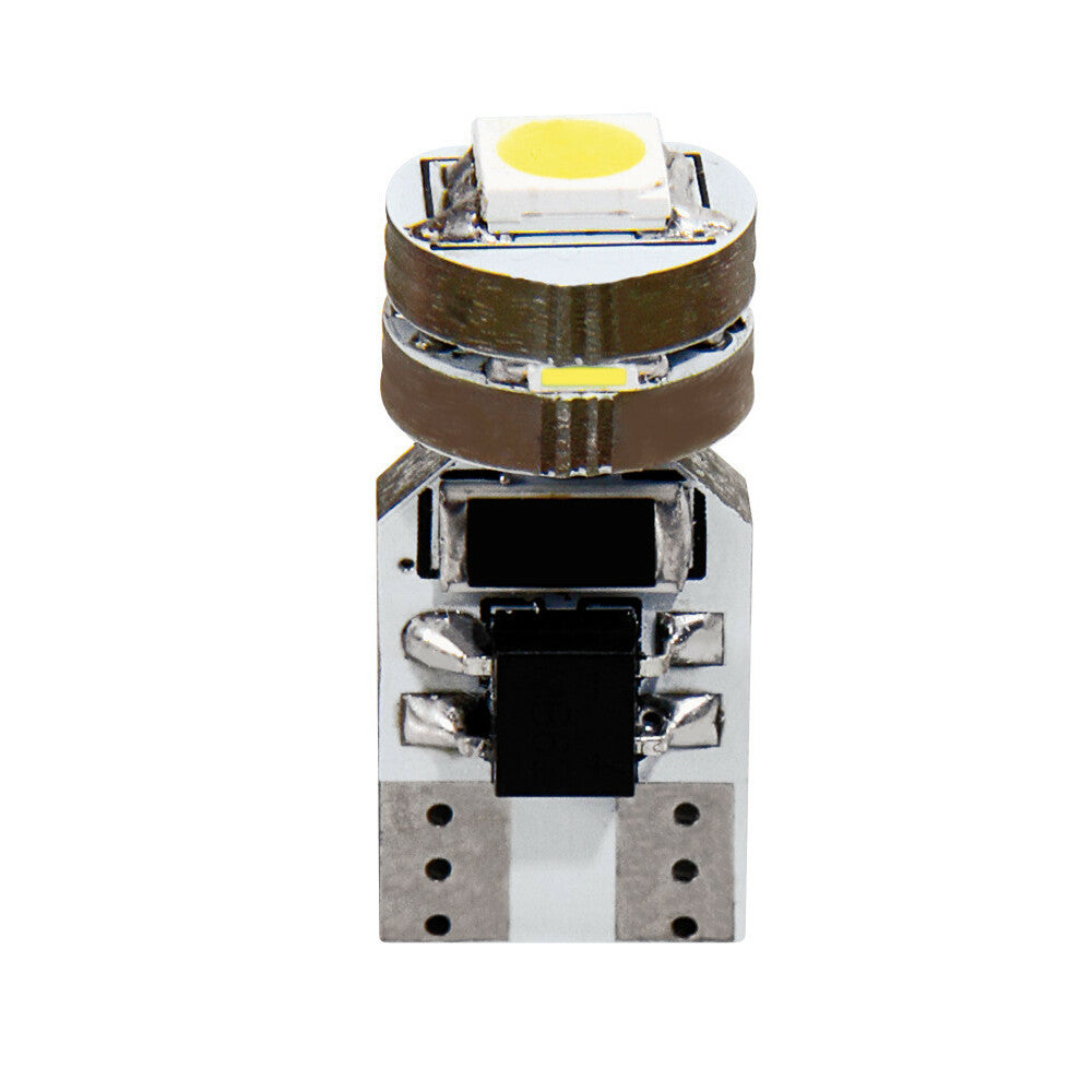 58463 - 12V Hyper-Led 12 - 4 SMD x 3 chips - (T10) - Quadrifocus - W2,1x9,5d - 2 pz - D/Blister - Bianco - Doppia polarità - Resistenza incorporata