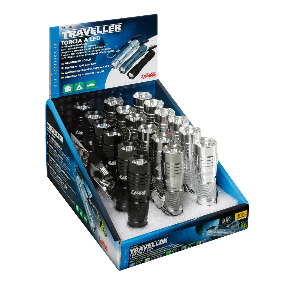 72023D - Traveller, torcia a 1 Led Smd 0,5W - Display 18 pz