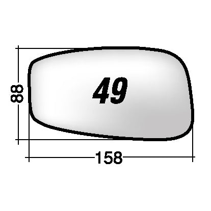 Vetro SPECCHIO RETROVISORE Destro DX FIAT IDEA 2001-2008