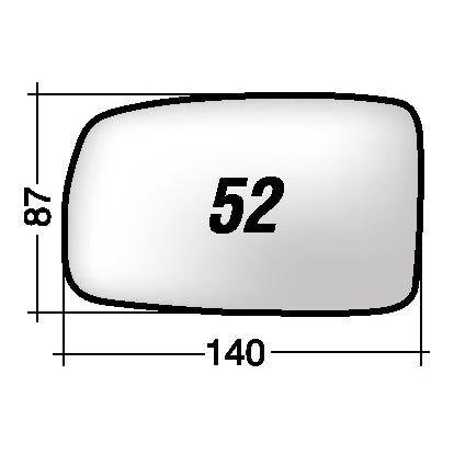 Vetro SPECCHIO RETROVISORE Destro DX FIAT PANDA 2003-2009