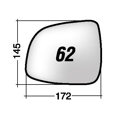 Vetro SPECCHIO RETROVISORE Destro DX FIAT SEDICI 2006-2011