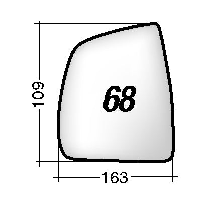 Vetro SPECCHIO RETROVISORE Destro DX FIAT DOBLO' 2010-