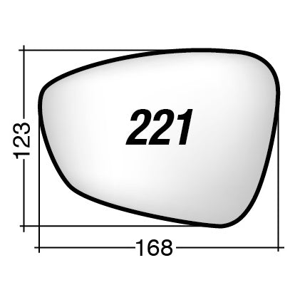 Vetro SPECCHIO RETROVISORE Sinistro SX CITROEN DS3 2009-2014