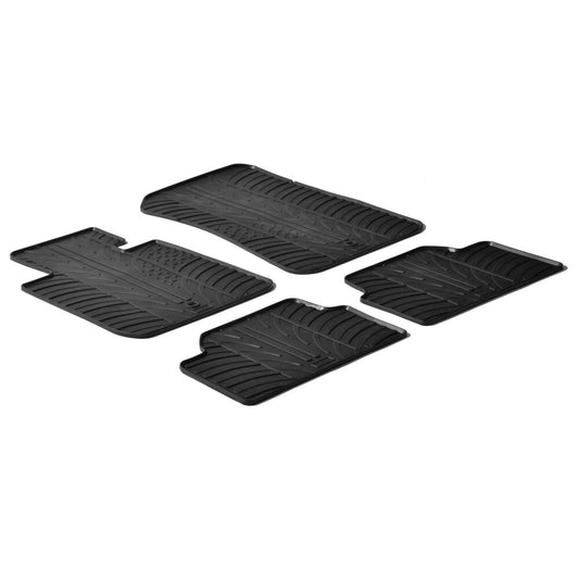 24431 - Set tappeti su misura in gomma - compatibile per  Bmw Serie 1 (E81) (03/07>06/12) -  Bmw Serie 1 (E87) (09/04>08/11) -  Bmw Serie 1 Cabrio (E88) (03/08>09/11) -  Bmw Serie 1 Coupè (E82) (09/07>12/13)