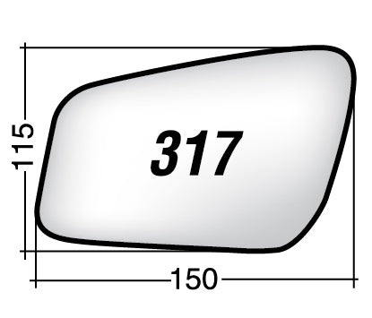 Vetro SPECCHIO RETROVISORE Sinistro SX FORD C-MAX 2004-2010