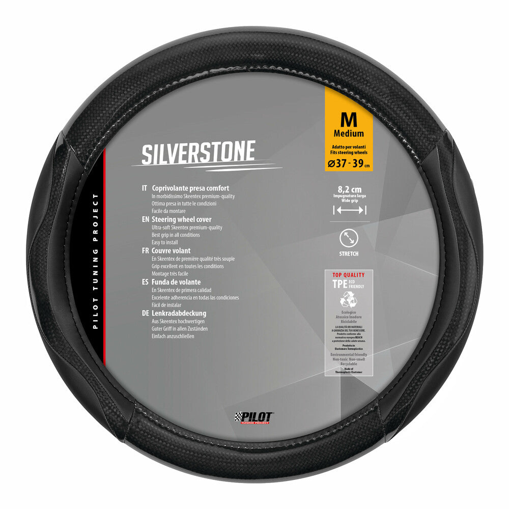 32943 - Silverstone, coprivolante in Skeentex - M - Ø 37/39 cm - Nero