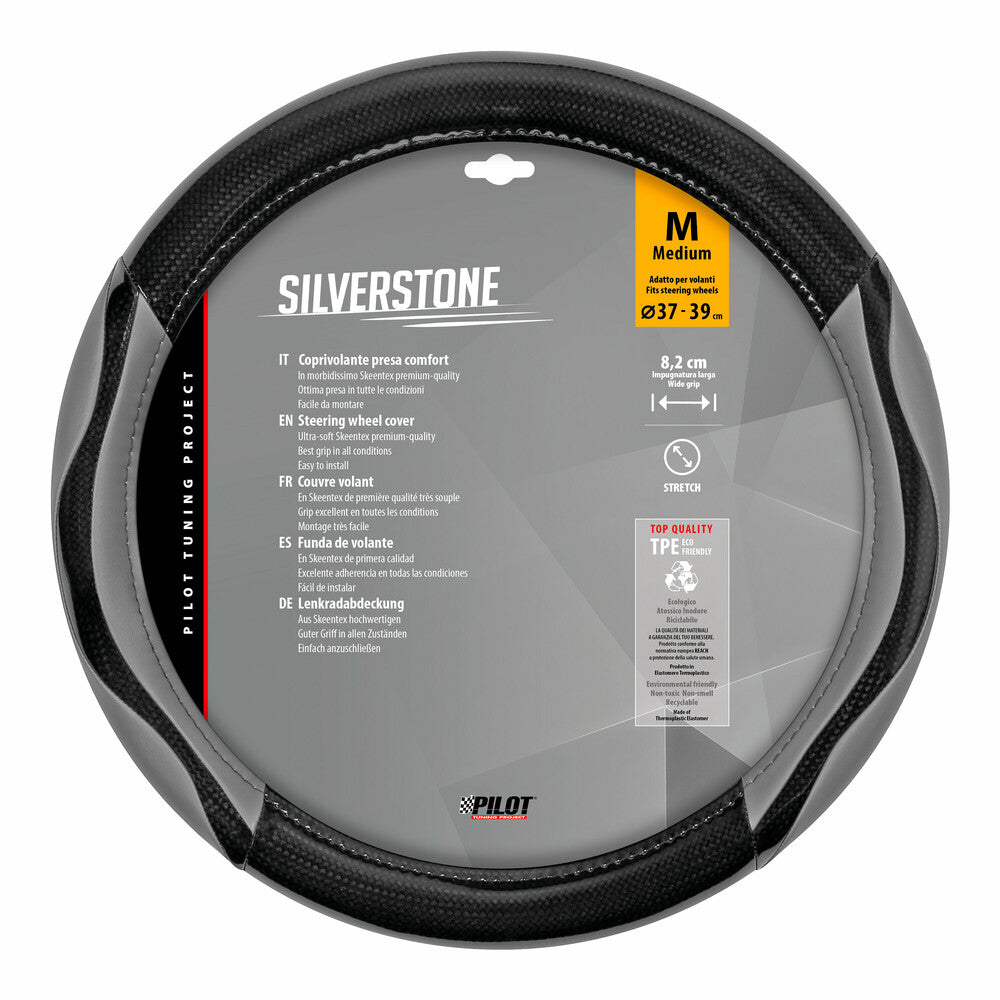 32945 - Silverstone, coprivolante in Skeentex - M - Ø 37/39 cm - Grigio